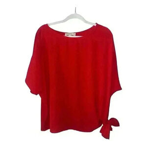 Michael Kors Red Blouse with Bow Detail
